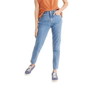 NWT Madewell The Perfect Vintage Jean: Pinstripe Edition Sz 29